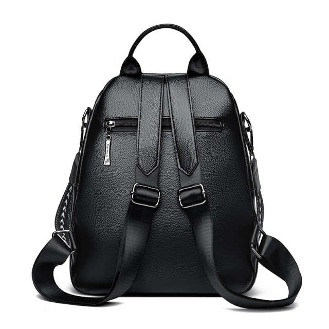 Elegant Soft Leather Multi Pocket Women's Backpack