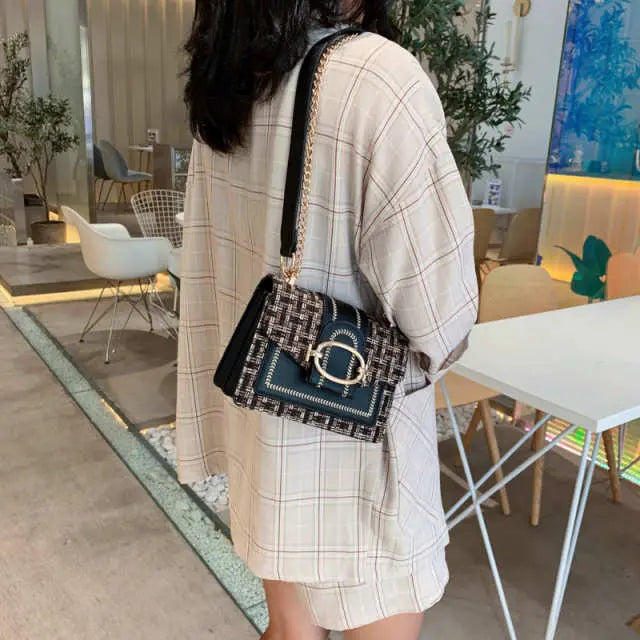 PlaidCharm Crossbody Bag