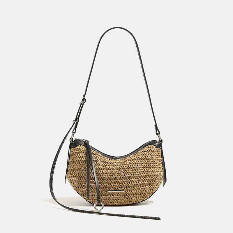 Straw Dumpling Shoulder Bag