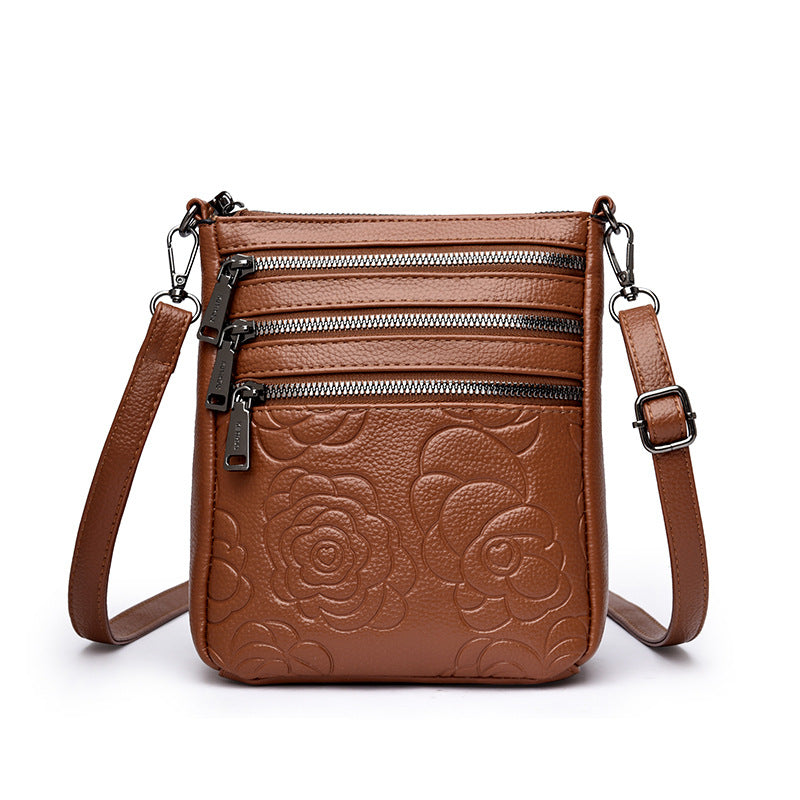 Floral Embossed Crossbody Bag