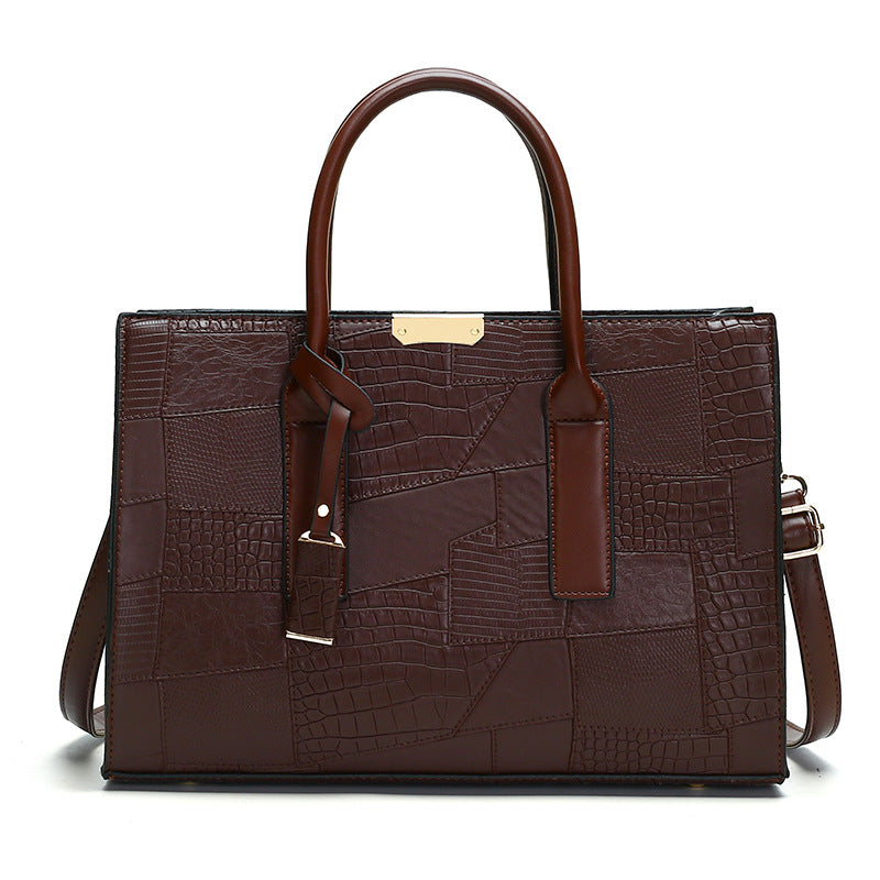 Vintage Embossed Leather Tote Bag