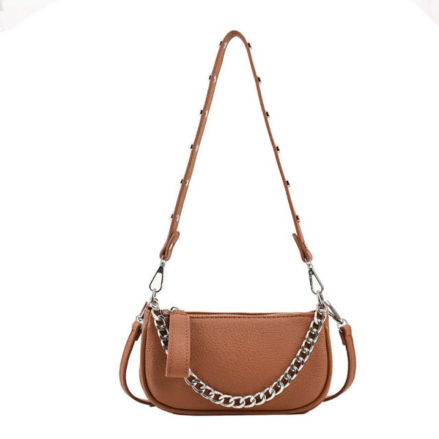 Litchi Charm Chain Crossbody Bag