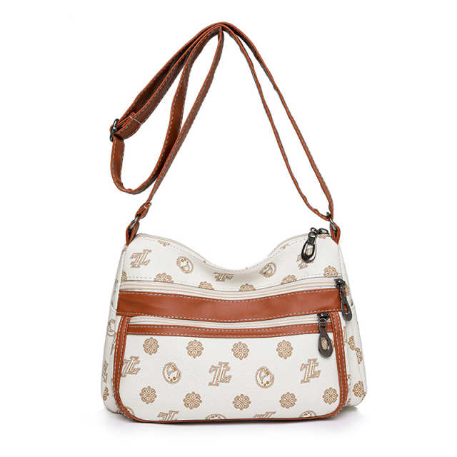 Retro Multi-Layer Zipper Crossbody Bag