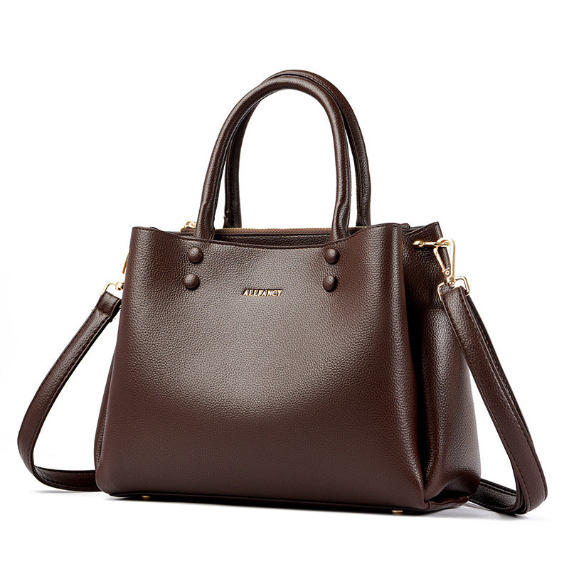 Elegant Lychee Pattern Large Capacity Handbag For Women