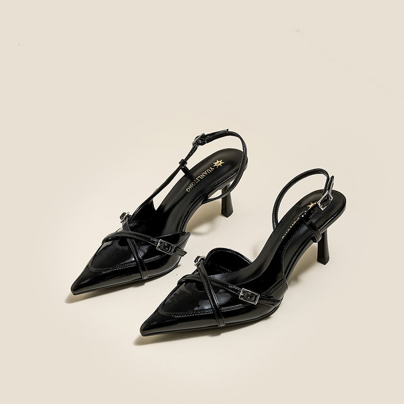 Women Elegant Pointed-Toe Slingback Heels
