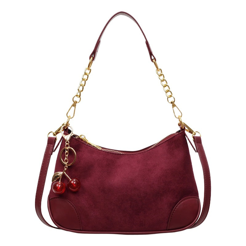 Retro Solid Color Underarm Shoulder Bag