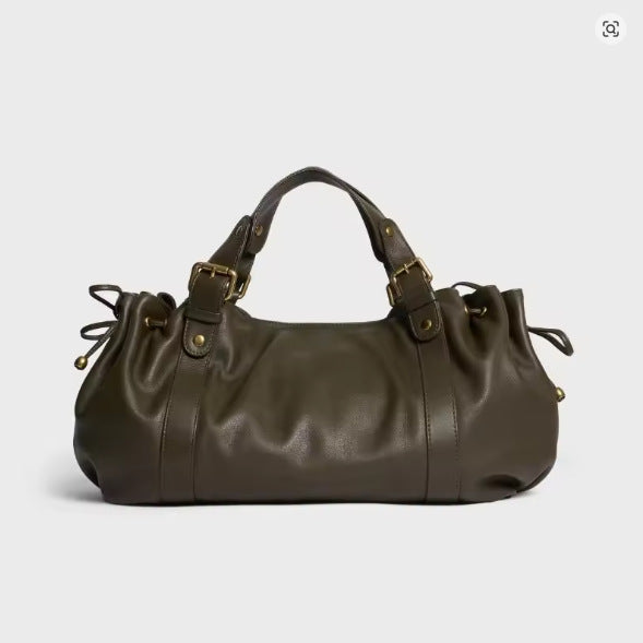 Women's Supple Leather Buckled Handbag