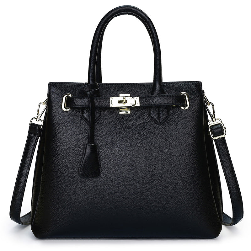 Retro Lychee Pattern Handbag For Women