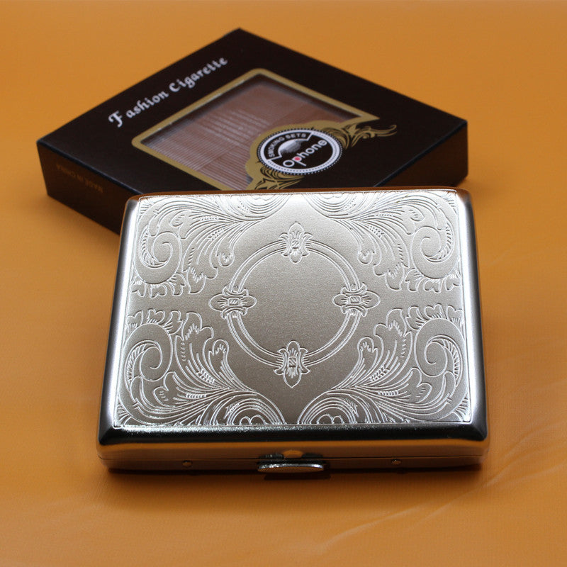 Embossed Steel Men’s Cigarette Case