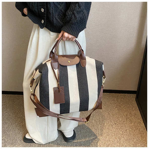 Striped Design Handbag