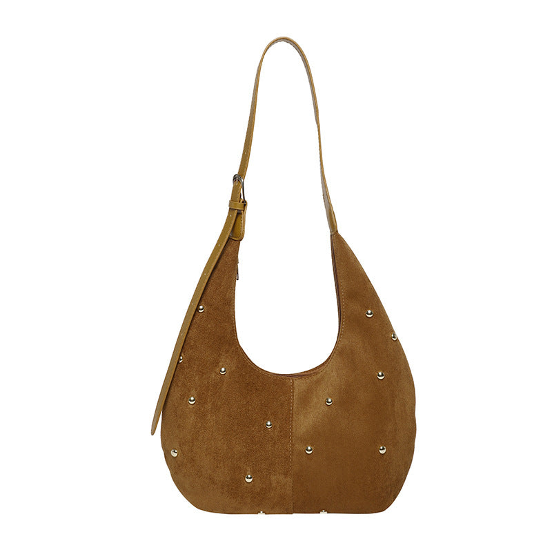 Slouchy Studded Shoulder Bag