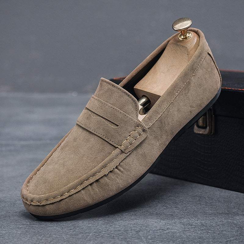 Men's Minimalist Suede Texture Penny Loafers