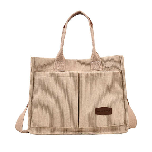 Cordoury Multi Pocket Tote Bag