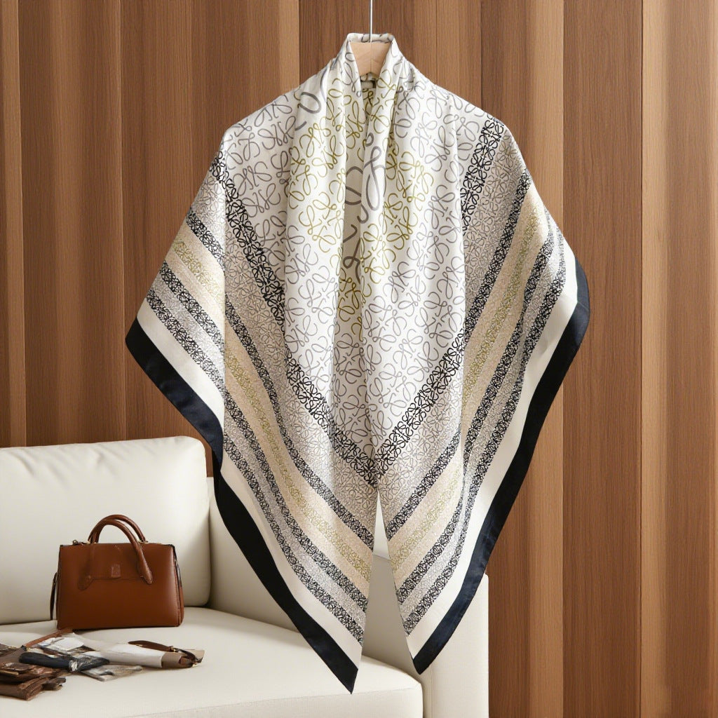 New Women's Thin Cotton And Linen Large Square Scarf