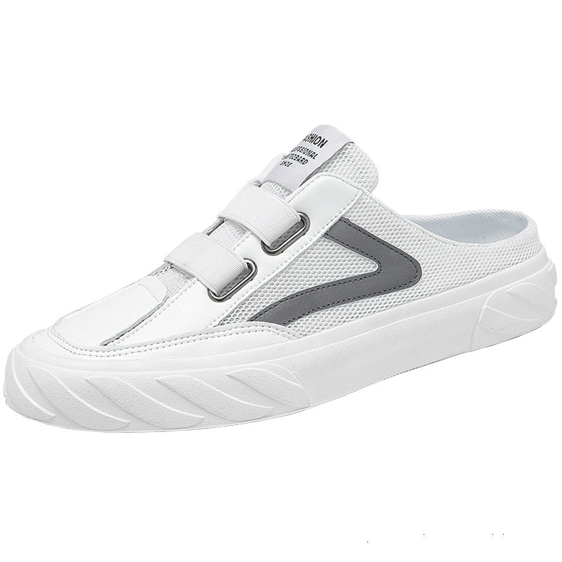 Men's Sporty Hook-and-Loop Backless Walking Sneakers