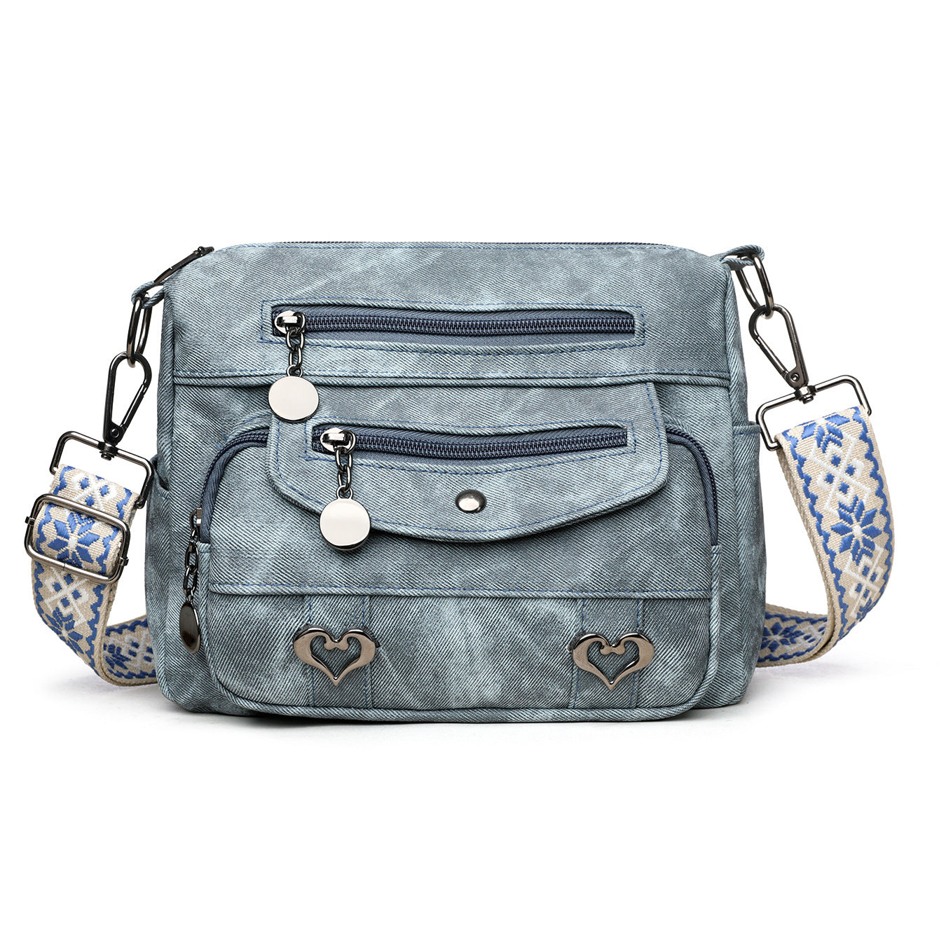 Retro Style Vintage Multi Pocket Shoulder Bag