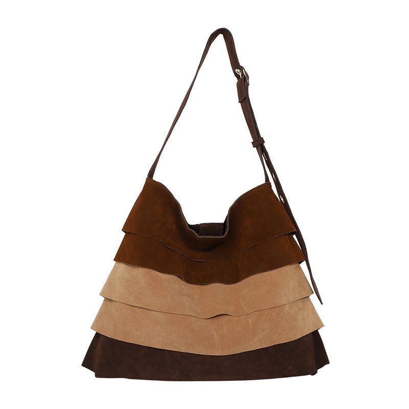 Suede Layer Luxe Shoulder Bag