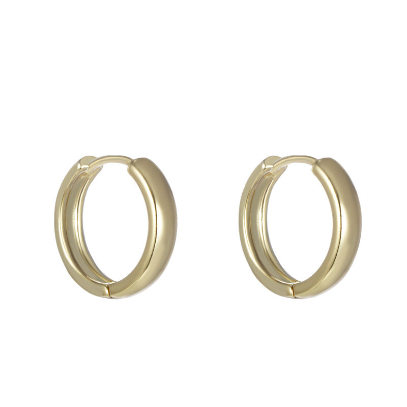Smooth Plain Copper Alloy Hoop Earrings