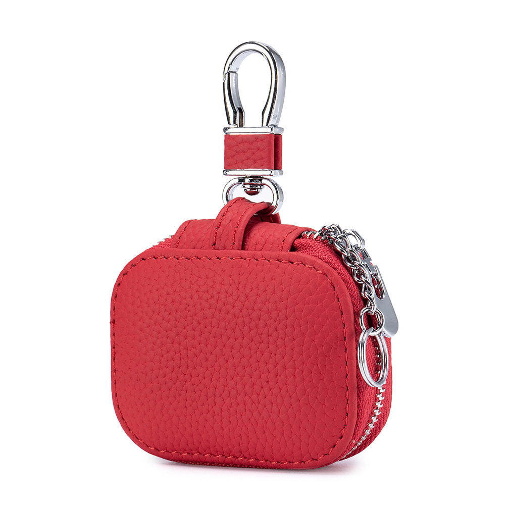 Compact Leather Key Pouch with Clip