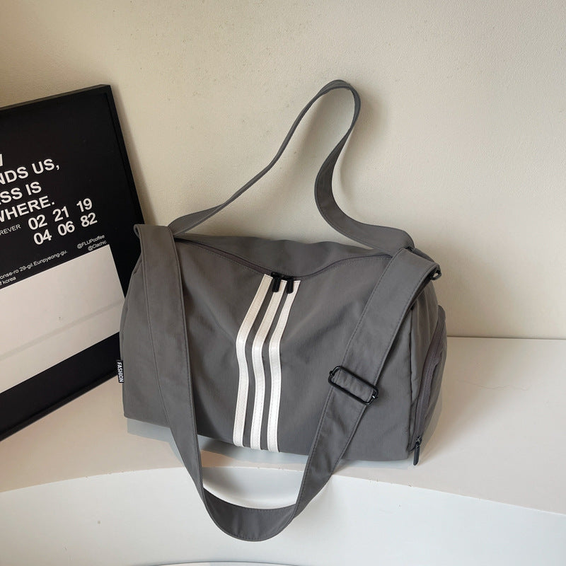 Unisex Striped Travel Gym Duffel Bag