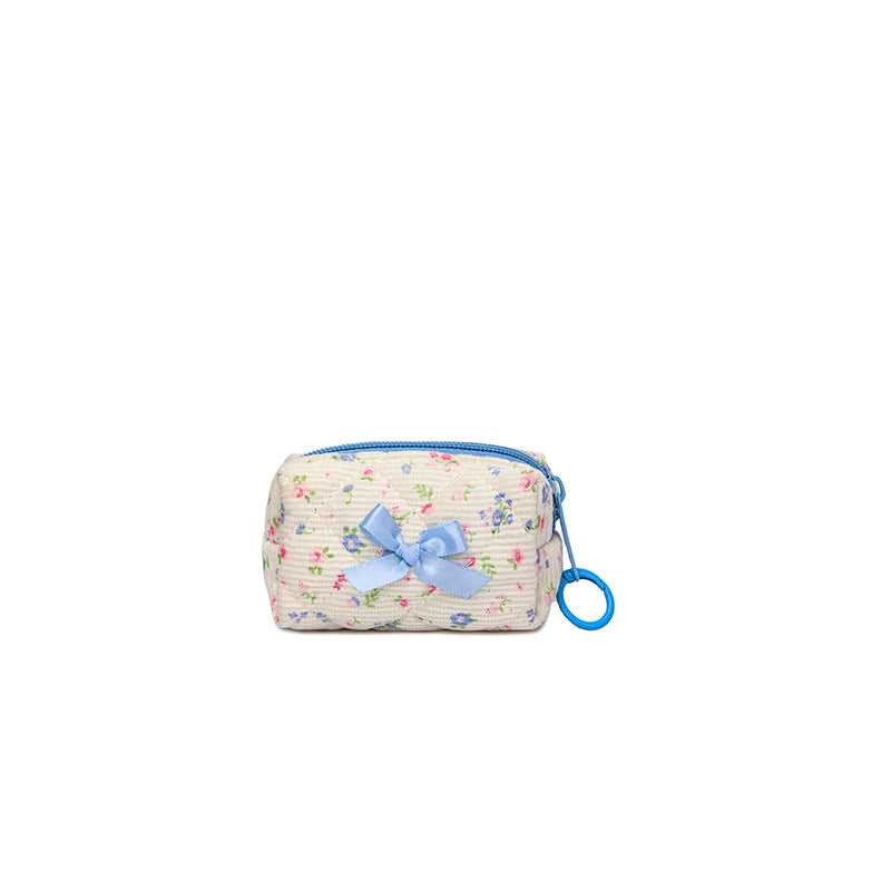 Floral Bow Mini Makeup Bag