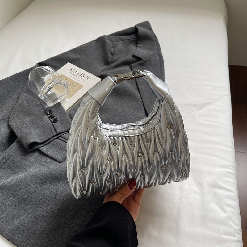 Crystal Pleat Women’s Shoulder Bag