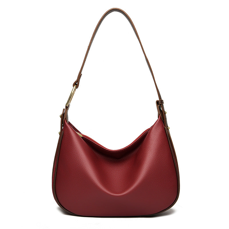 Velora Crescent Leather Shoulder Bag