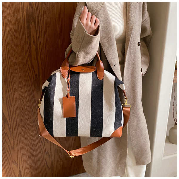 Striped Design Handbag