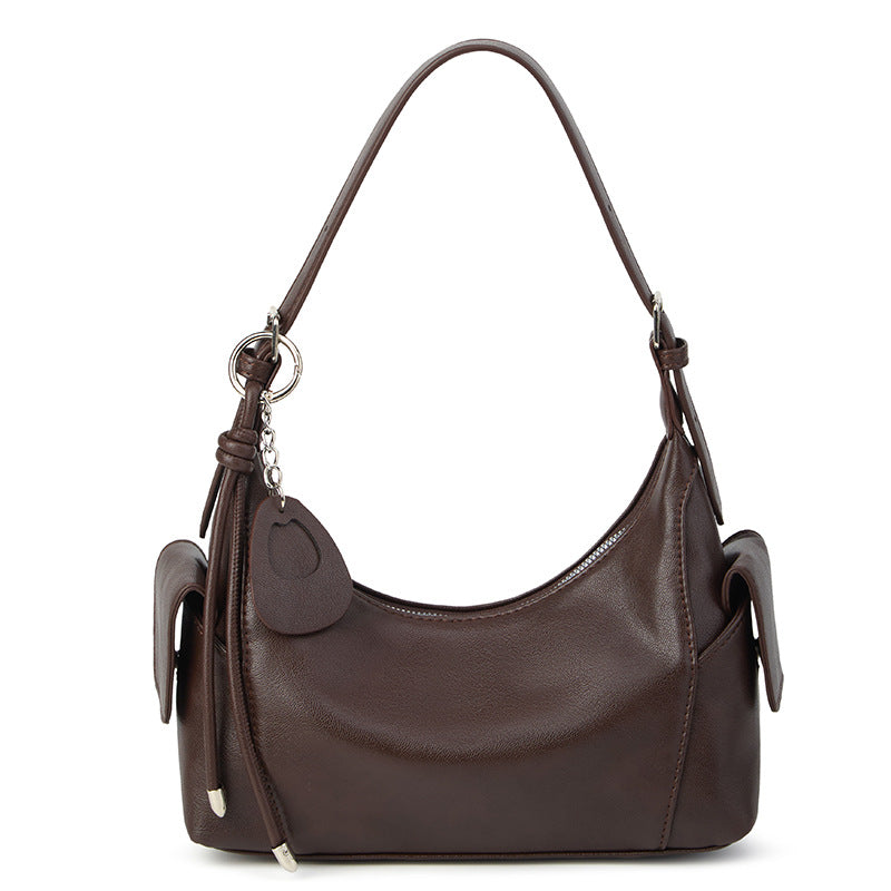 Minimal Curve Black Shoulder Bag