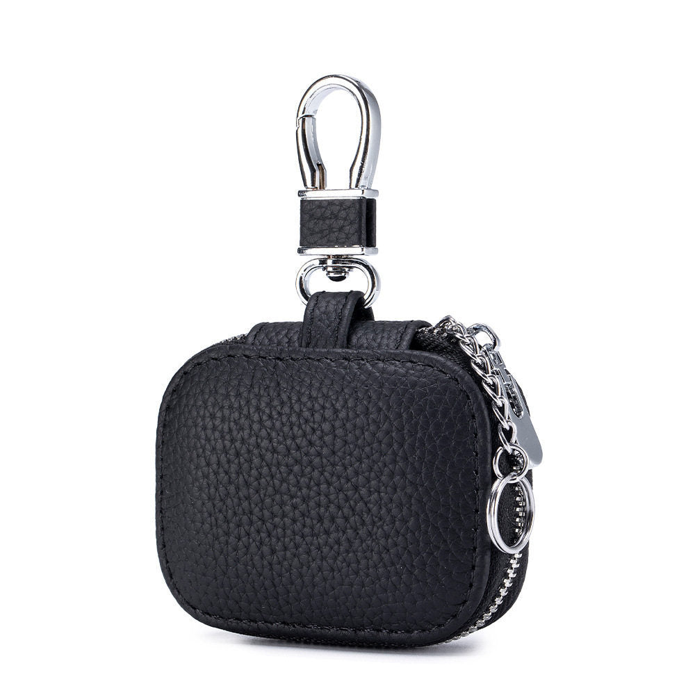 Compact Leather Key Pouch with Clip
