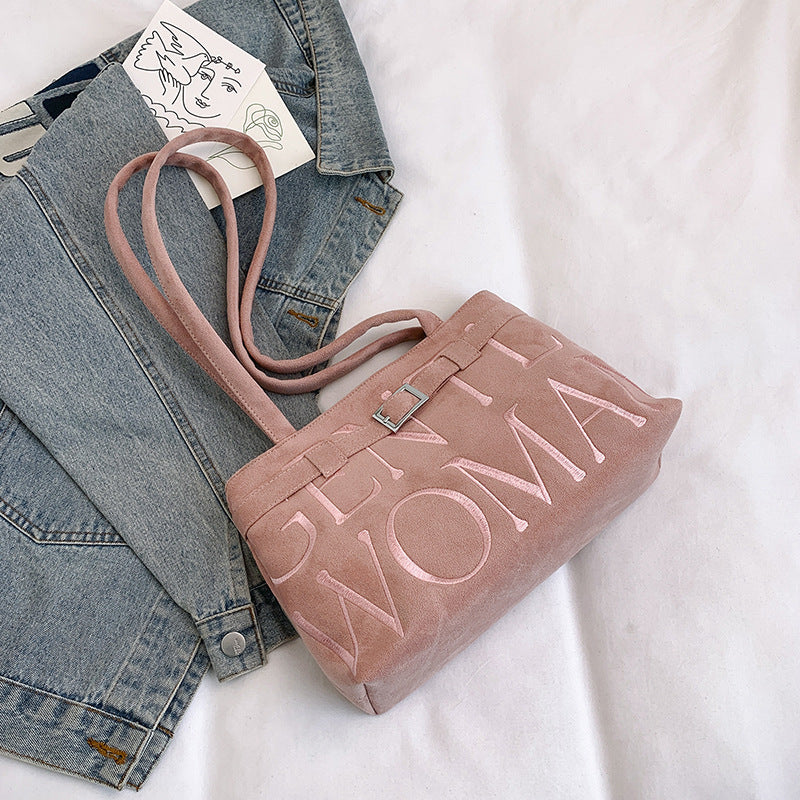 Velours Ballet Suede Shoulder Bag