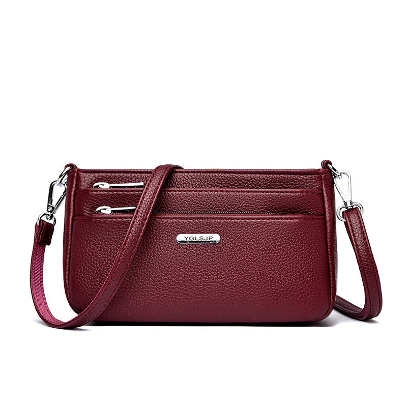 Urban Zip Pocket Leather Crossbody Bag