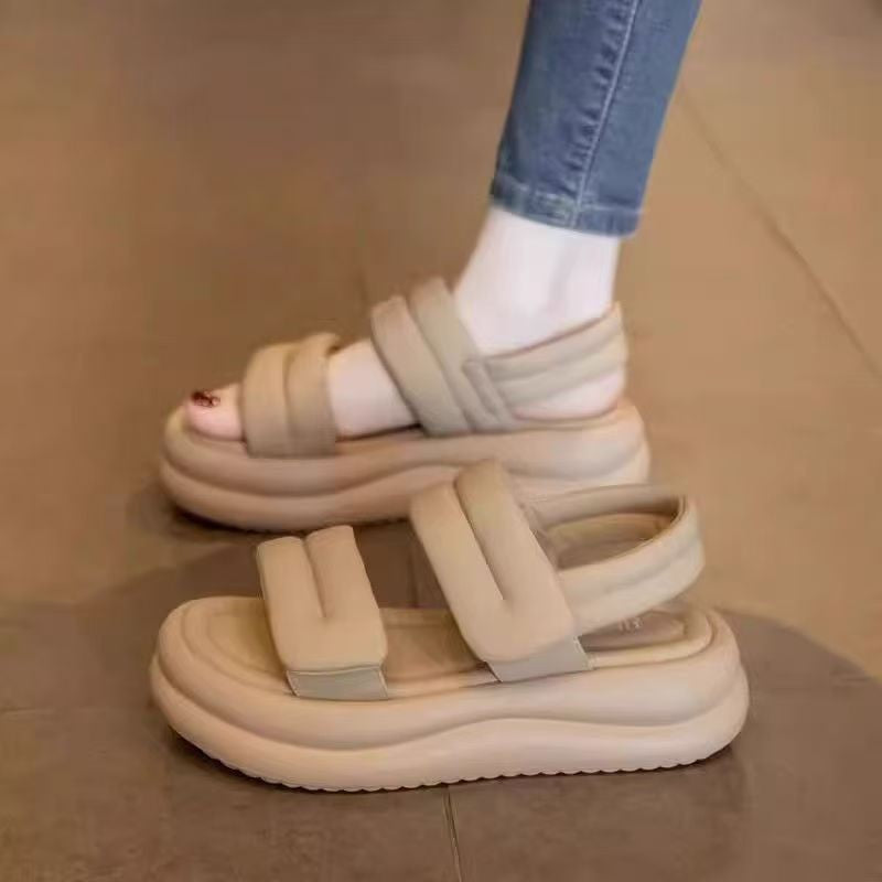 Cushioned Dual Strap Platform Sandals For Women