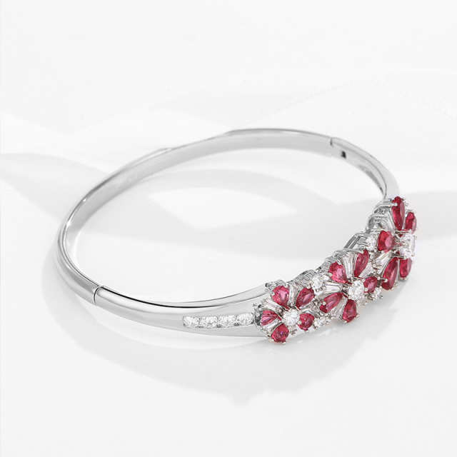 Dual-Tone Gemstone Alloy Bracelet