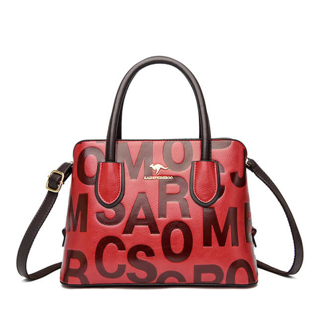 Scripted Embossed Handbag