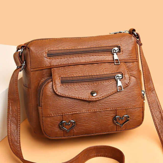 Versatile Soft Leather Women's Shoulder Bag