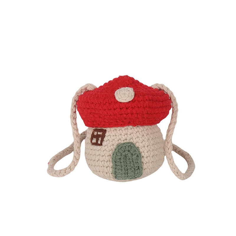 Mushroom Mini Crochet Crossbody Bag