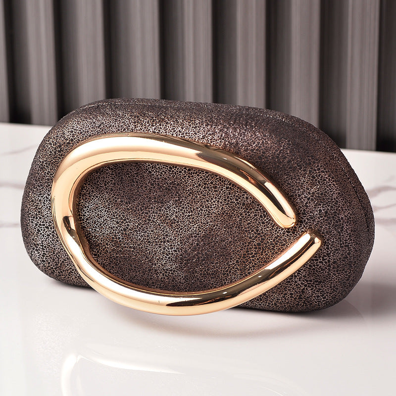 Sculptural Gold Handle Clutch Bag