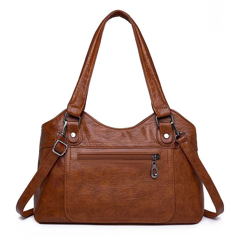 Soft Leather Large Capacity Tote Bag