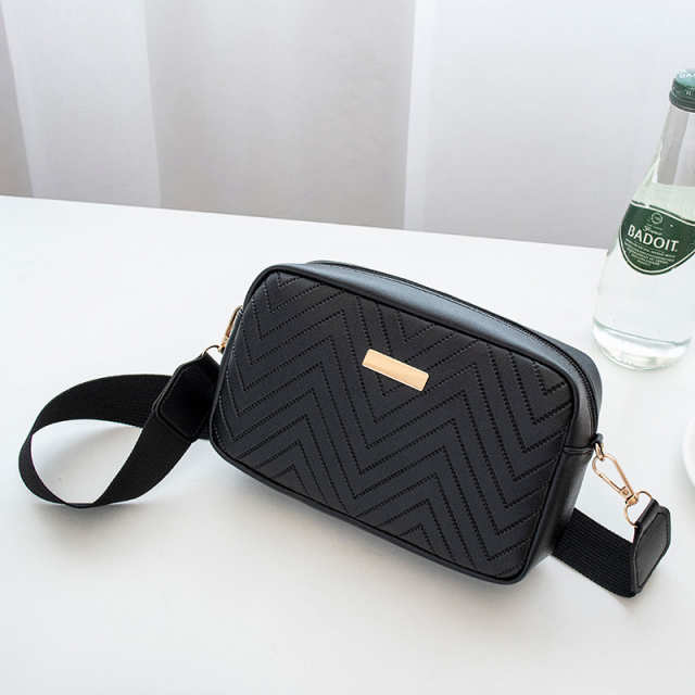 Wave Pattern Embroidered  Camera Crossbody Bag