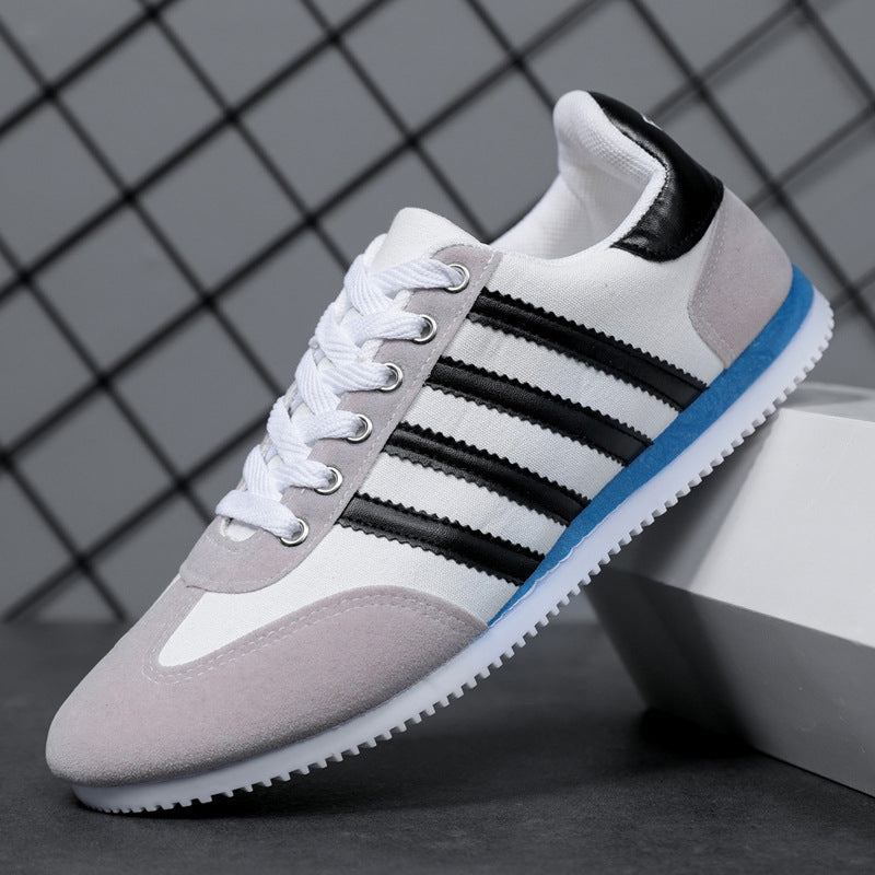 Men’s Dynamic Striped Low-Top Urban Lifestyle Sneakers
