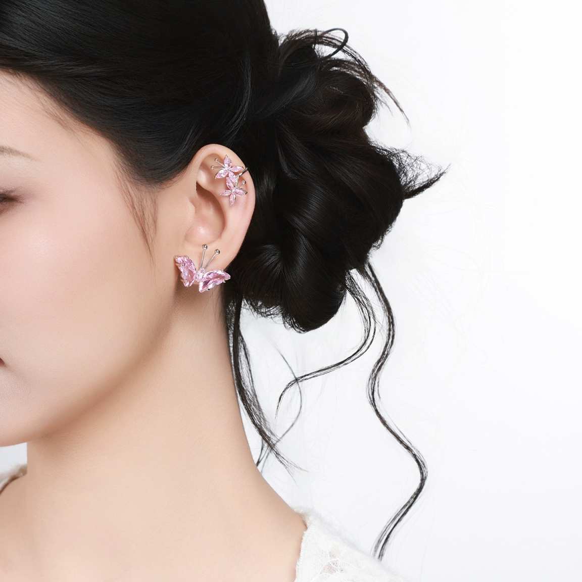 Pink Sweet & Cool Spicy Girl Stud Earrings