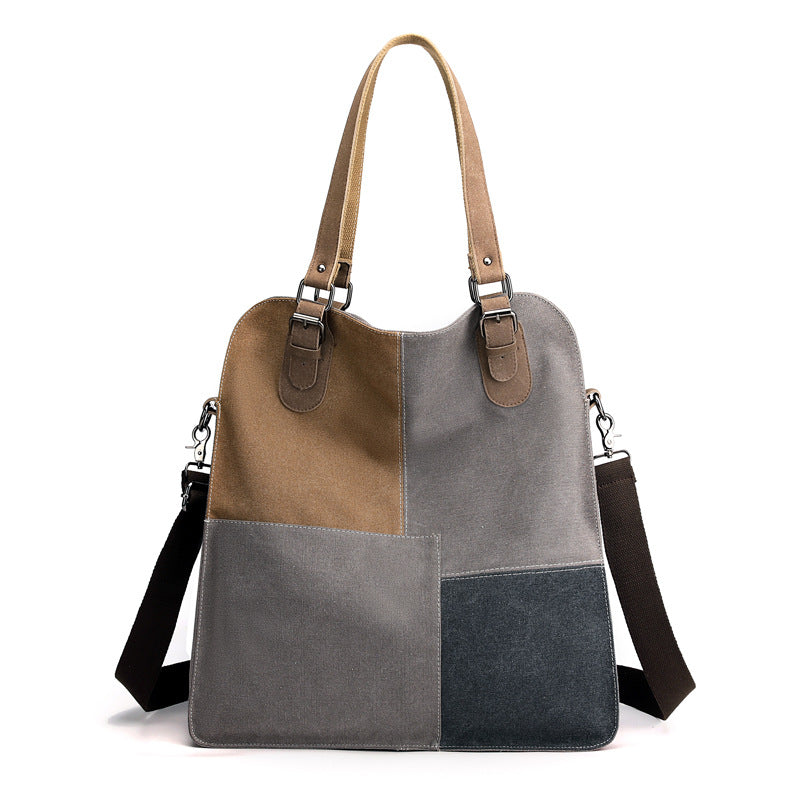 Retro Patchwork Canvas Shoulder Bag