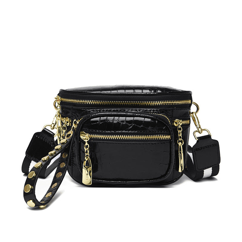 Crocodile Metallic Punk Crossbody Bag