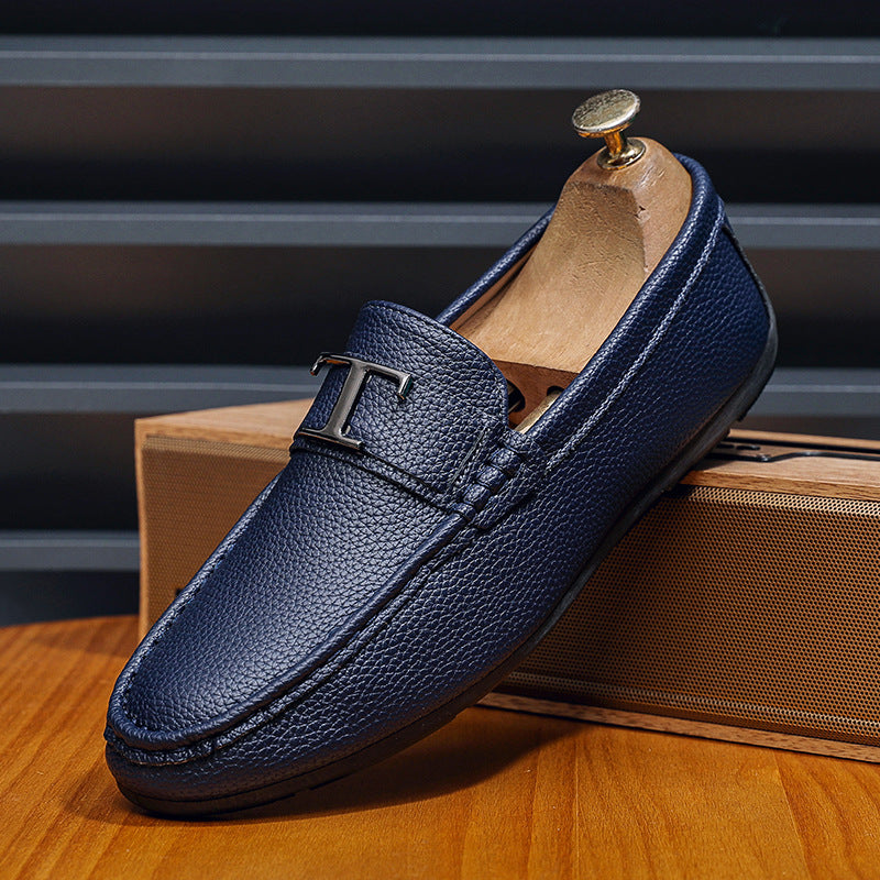 Men's Textured Pebbled Grain Leather Loafers