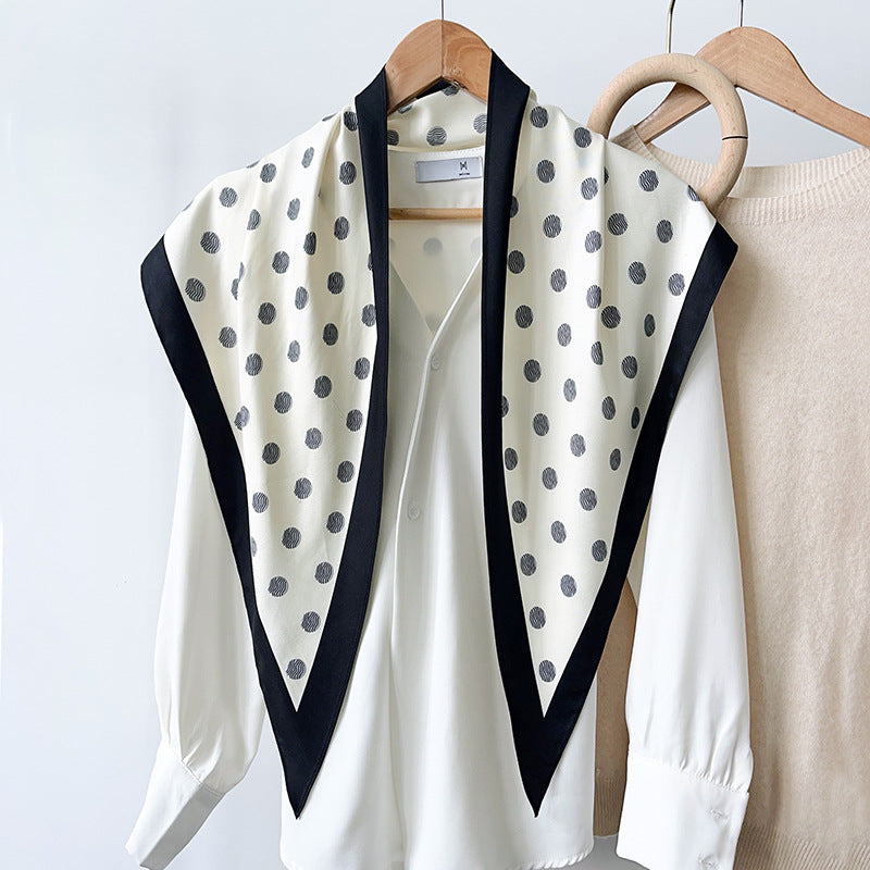 New Brown Polka Dot Triangle Scarf