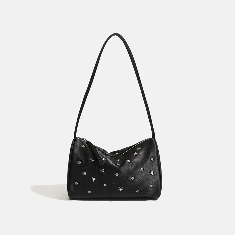 Roselle Celestial Studded Ruched Shoulder Bag