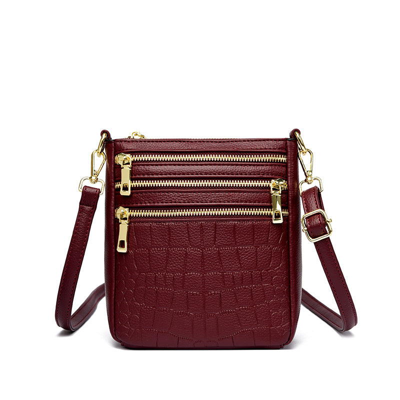 Stone Pattern Multi-Layer Crossbody Bag