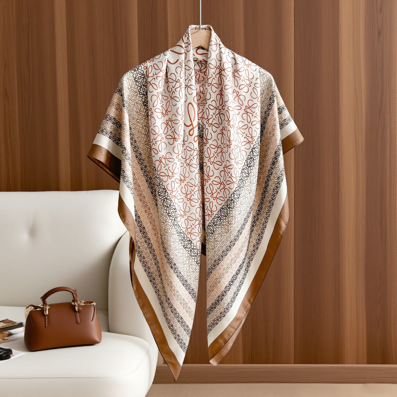 New Women's Thin Cotton And Linen Large Square Scarf