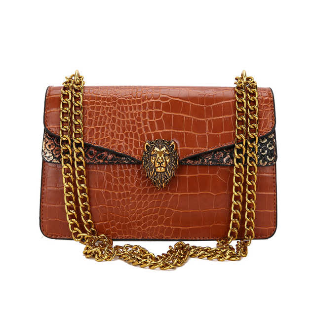 Stone Luxe Chain Shoulder Bag